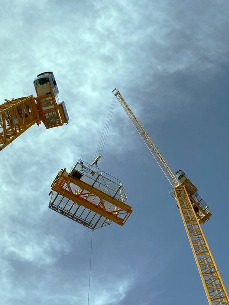World’s first Potain MR 229 luffing jib tower crane erected in London, UK 
